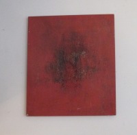 Monochromes rotes Materialbild aus den 80ern 80x70 cm 2