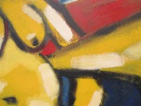 expressive gelbe Akte Malerei Original von 86 100x100 cm Kunst gespachtelt Unikat 5