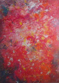 red xl- oil Painting, 140x100cm, Art, abstract, Canvas, Original by Sonja Zeltner-Müller 2