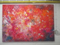 red xl- oil Painting, 140x100cm, Art, abstract, Canvas, Original by Sonja Zeltner-Müller 3