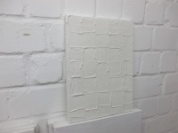 monochromes Strukturbild - Texture art weiß Sandbild 30x40x2cm 5