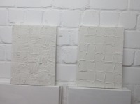 monochromes Strukturbild Duo - Texture art weiß Sandbild 2 x 30x40x2cm
