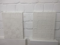 monochromes Strukturbild Duo - Texture art weiß Sandbild 2 x 30x40x2cm 3