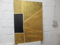 goldenes Strukturbild - Texture art boho Sandbild 70x50x2cm 6
