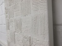 monochromes Strukturbild Relief Texture art weiß Sandbild 40x50x4cm 6