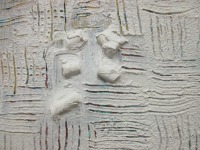 monochromes Strukturbild - Texture art weiß Sandbild 20x20x4cm 5