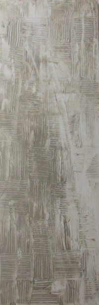 monochromes Strukturbild Relief Texture art weiss grau Sandbild 80x30x4cm 2
