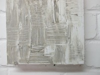 monochromes Strukturbild Relief Texture art weiss grau Sandbild 80x30x4cm 5