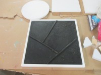 monocrome Strukturbilder in schwarz oder weiss - Texture art Sandbild 40x40x2cm 3