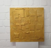 Rechenstück in gold - Texture art Sandbild 50x50x4cm
