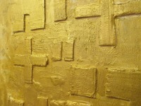 Rechenstück in gold - Texture art Sandbild 50x50x4cm 5