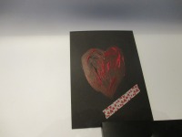 rotes Herz mit Umschlag Original Zeichnung auf dickem Karton Acryl 21x15 cm 2
