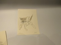 Katze Zeichnung- Tusche Gouache Aquarell 21x15 schwarz weiss 2