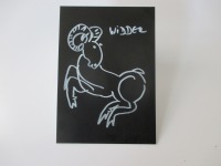 Widder - Sternzeichen - Zeichnung- Original AstrologieTusche Gouache Tier Aquarell 21x14cm