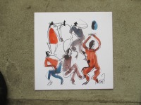 Tanz Original-Malerei auf 30x30 cm Künstlerkarton, Acryltusche 3