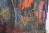liegender roter Akt, abstraktes Ölbild , Canvas, Original 5