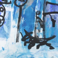 blue city Painting, 112x165 cm Art, abstract Canvas, Original by Sonja Zeltner-Müller 5