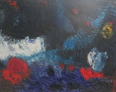 dark blue and red Painting, Art, abstract Canvas, Original by Sonja Zeltner-Müller