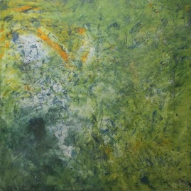 abstrakt grün, abstraktes Ölbild , Canvas, Original Sonja Zeltner-Müller