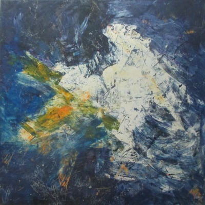 abstrakt blau , abstraktes Ölbild , Canvas, Original Sonja Zeltner-Müller