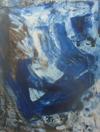 blaue Weite, abstraktes Ölbild , Canvas, Original Sonja Zeltner-Müller