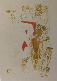 Selbstbildnis und Frauen Original-Zeichnung auf 50x37,5 cm auf Künstlerkarton Acryltusche