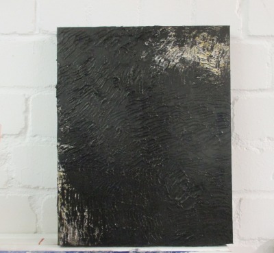 monochromes Strukturbild Relief Texture art schwarz Sandbild 40x50x4cm