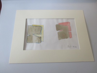 abstrakte Formen Original in 30x40 cm Passepartout