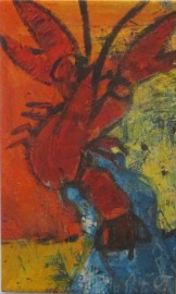 Hummer Original-Malerei auf 55x33 cm Leinwand