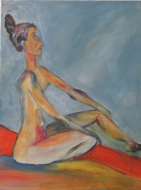 Yoga Frauengestalt 80x60 cm Acrylmalerei Malerei