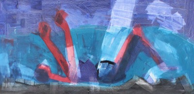 pinker Akt, abstraktes Ölbild , Canvas, Original