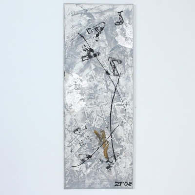 Ölbild silberner Jazz 80x30 cm Sonja Zeltner-Müller