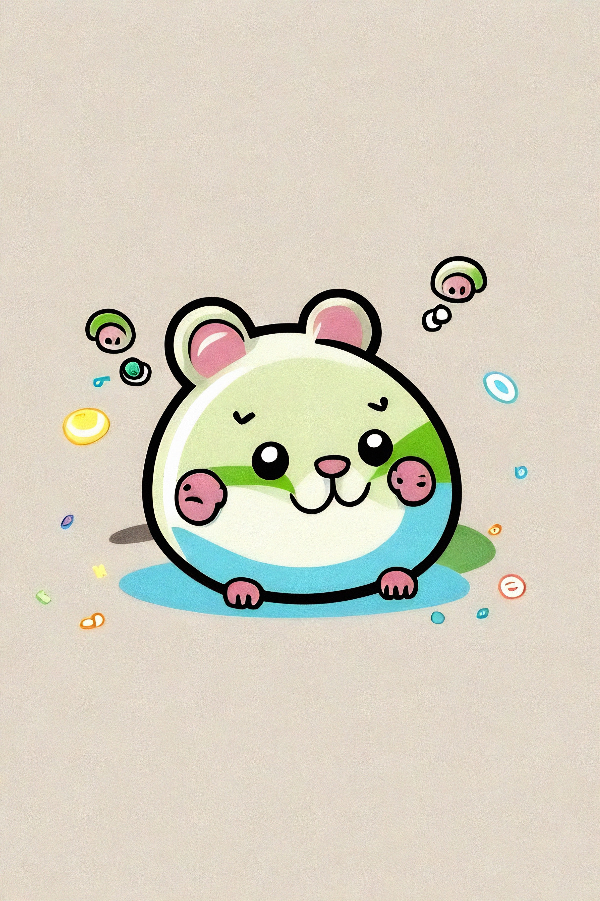 Party-KO Chibi Hamster - Mini Poster - 20x30cm