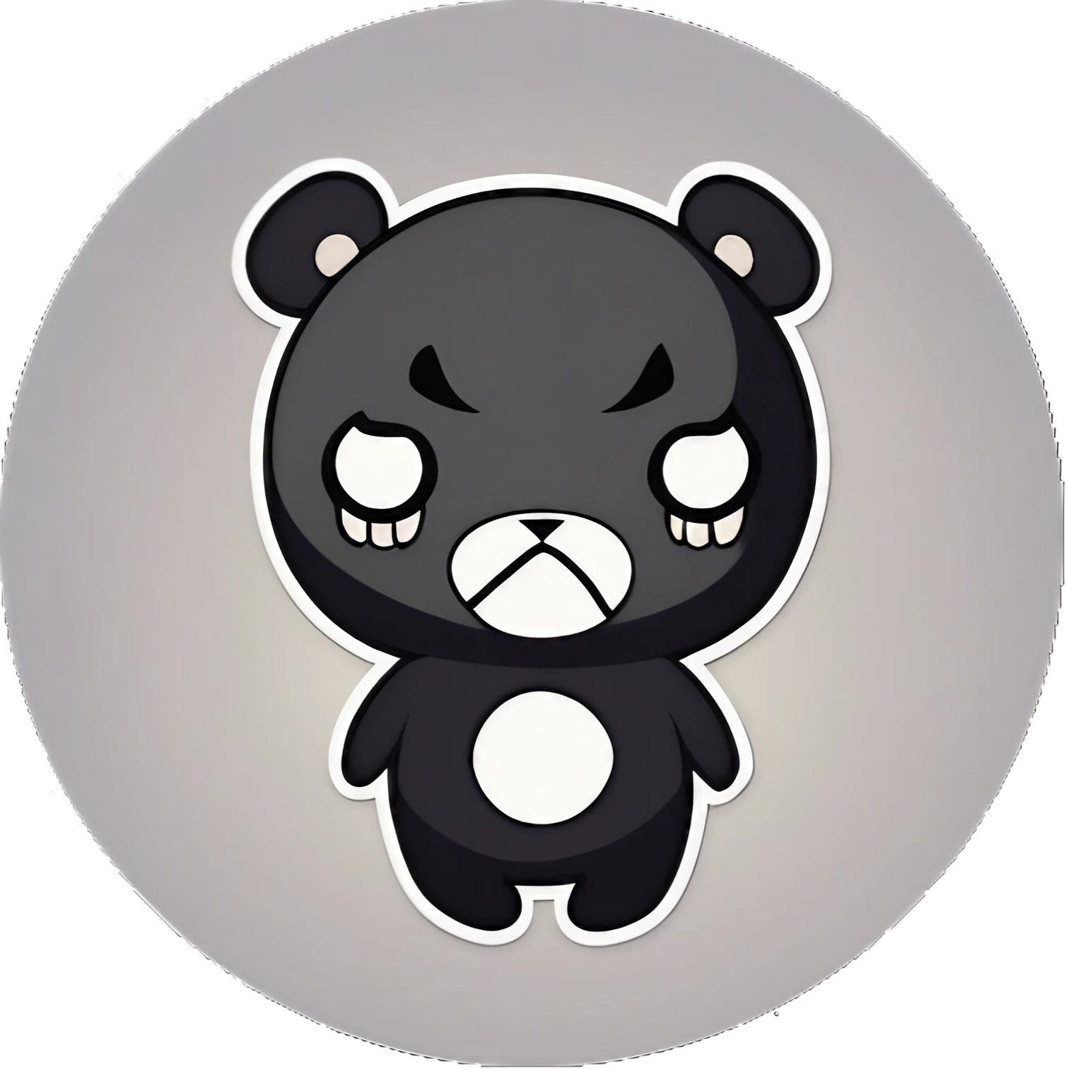 Böser Kawaii Teddybär - Ich nehme einen Kartoffelchip und esse ihn - Sticker - 3x3cm