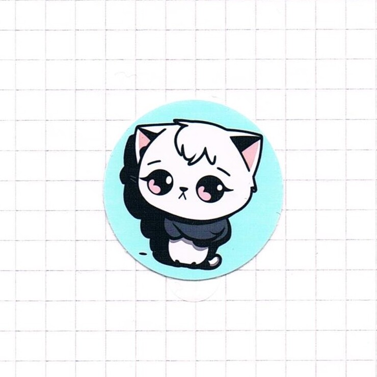 Trauriges Kawaii cute anime Katze - Sticker - 3x3cm 2