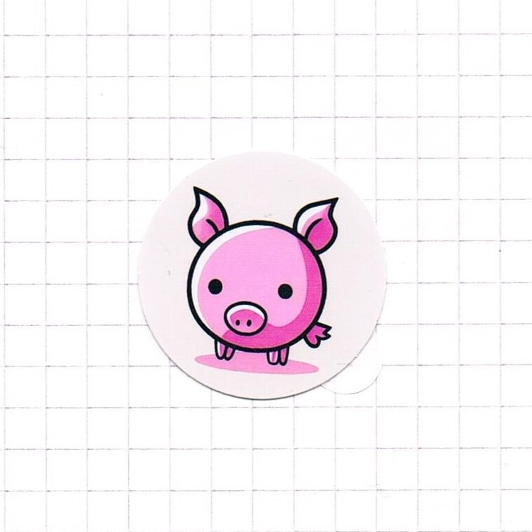 Süßes rosa Cute Kawaii Ferkelchen - Sticker - 3x3cm 2