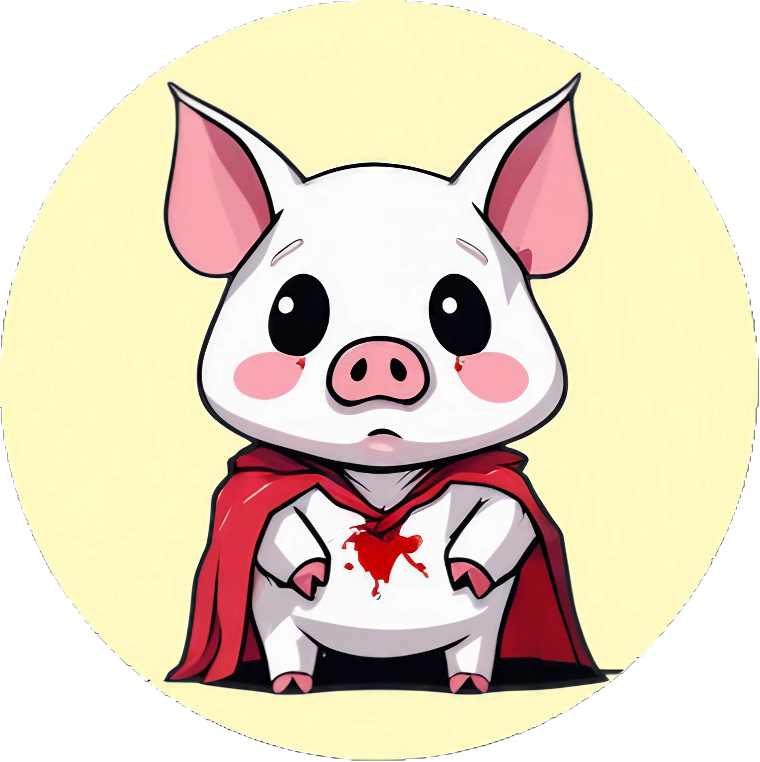Blutiges Kawaii Vampir Schwein - Sticker - 3x3cm