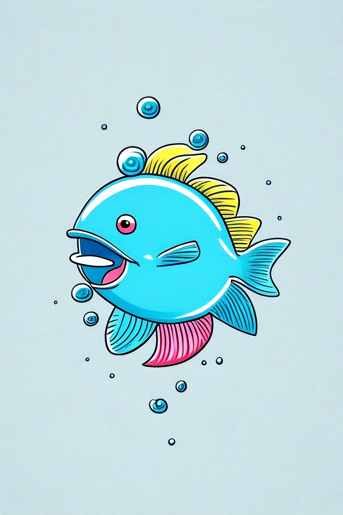 Kaugummi Fisch - Mini Poster - 20x30cm