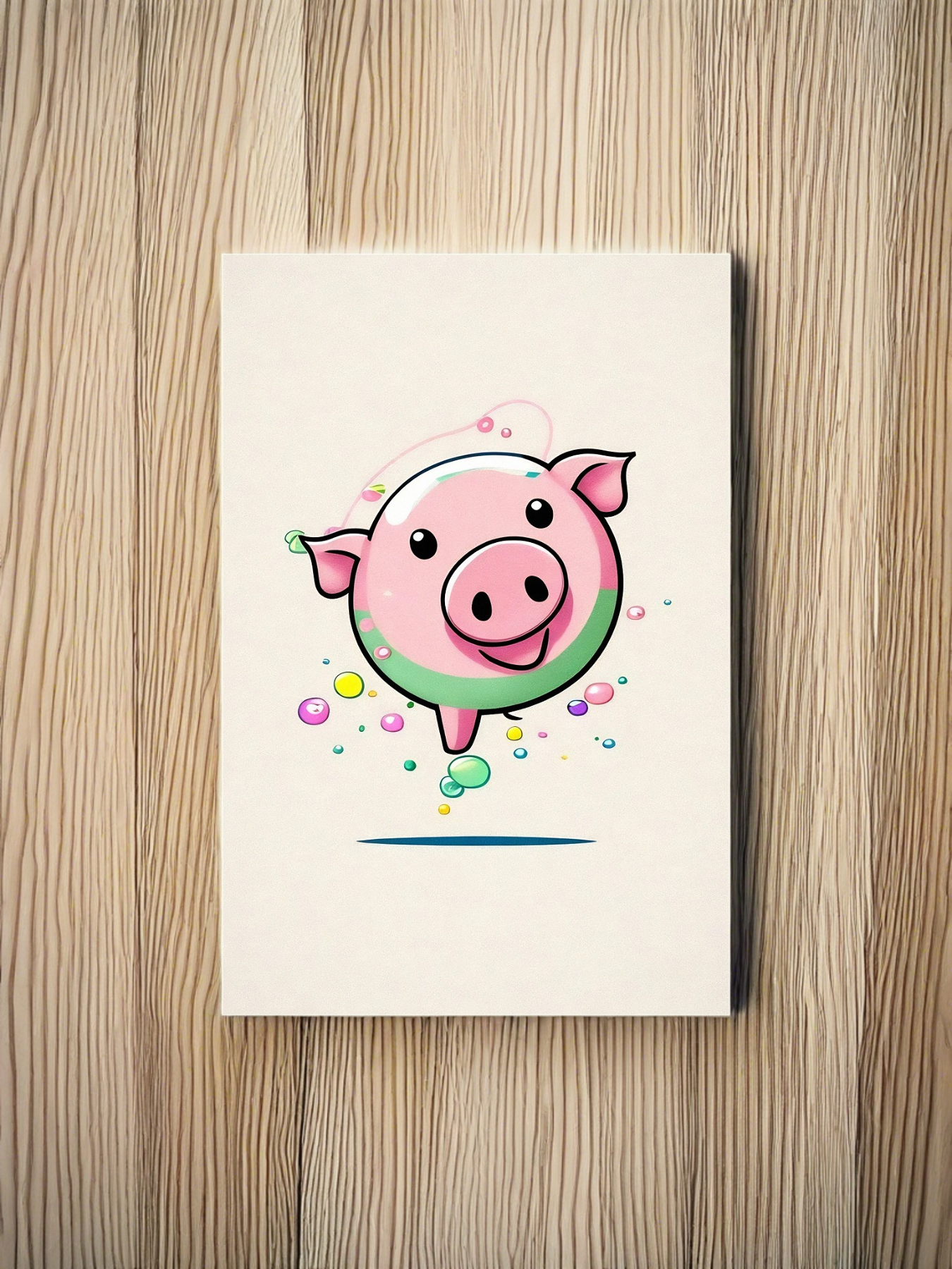 Glückliches Schwein im Kaugummiland - Mini Poster - 20x30cm 2