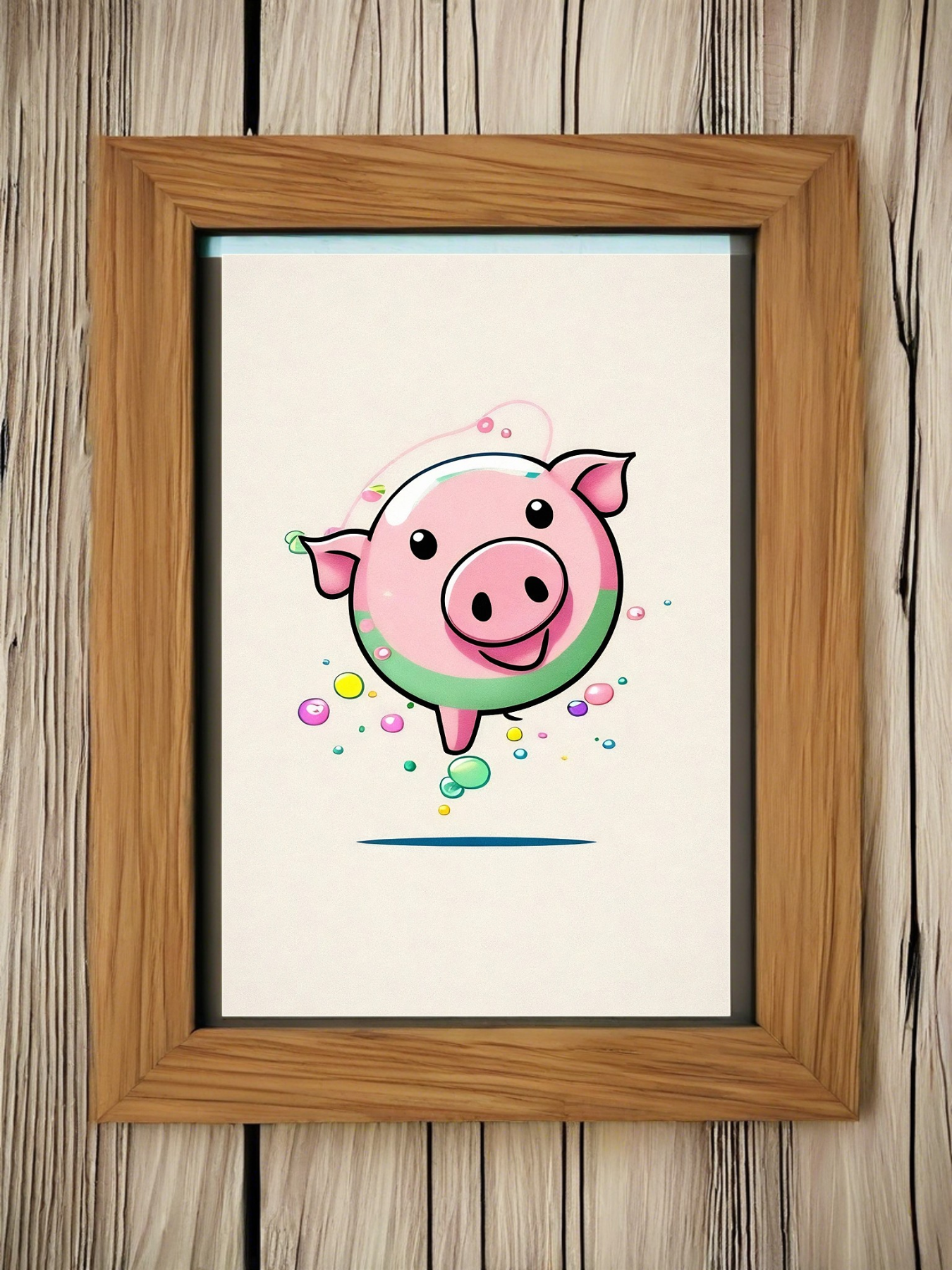 Glückliches Schwein im Kaugummiland - Mini Poster - 20x30cm 3