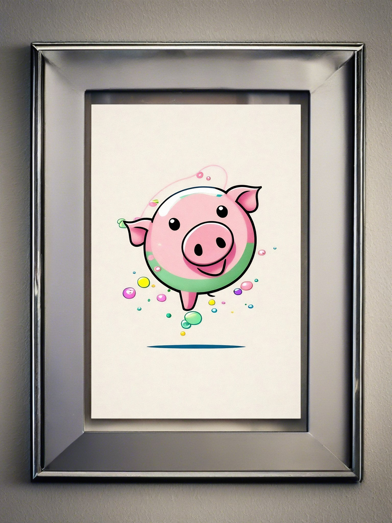 Glückliches Schwein im Kaugummiland - Mini Poster - 20x30cm 5
