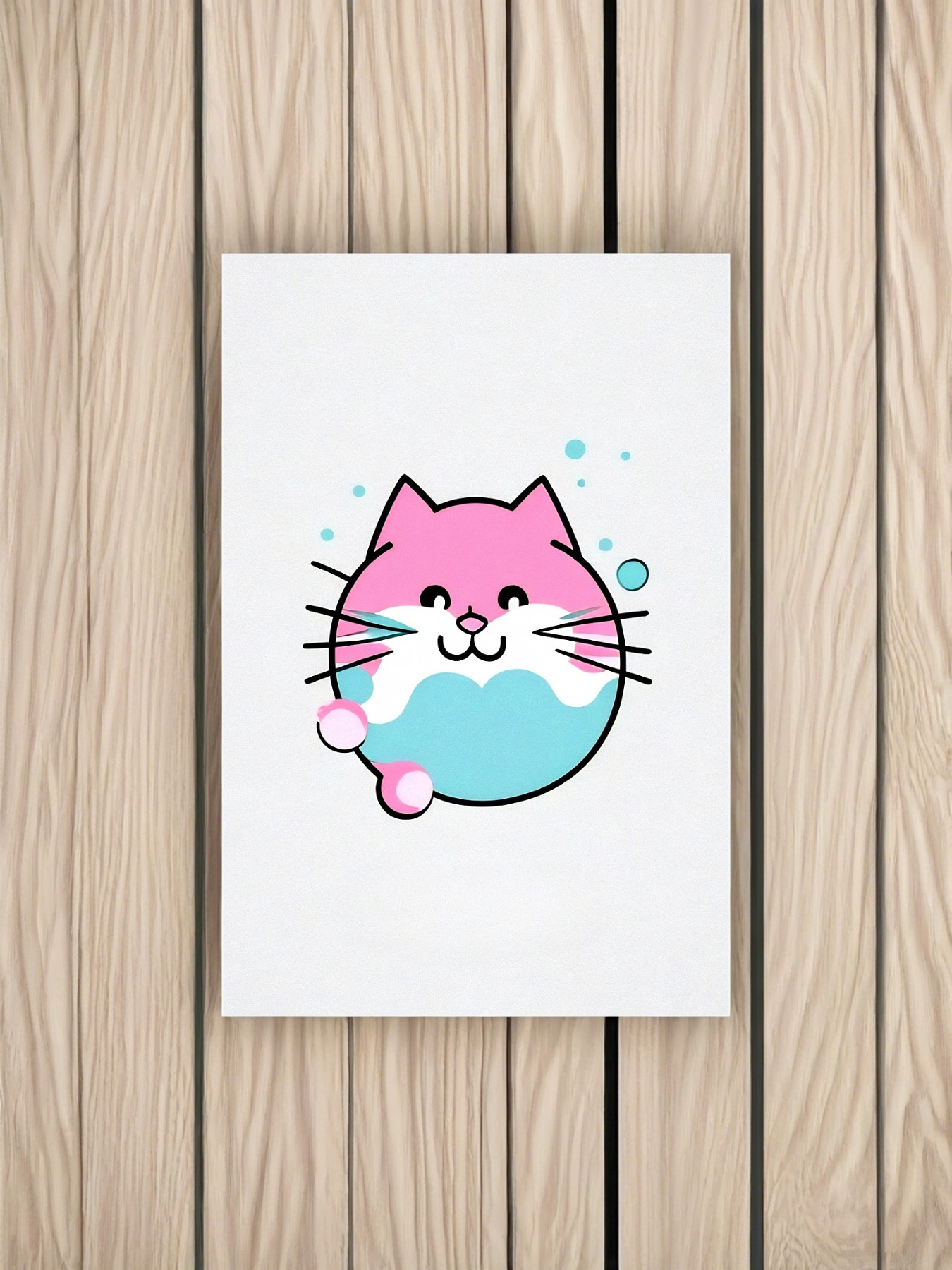 Lustige Kaugummi Katze 3 - Mini Poster - 20x30cm 2