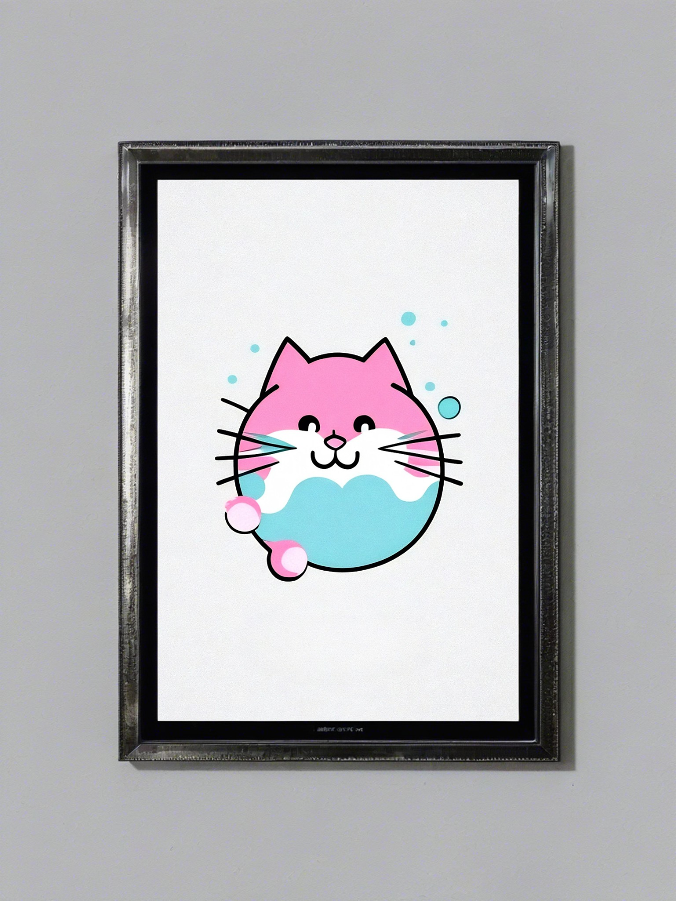 Lustige Kaugummi Katze 3 - Mini Poster - 20x30cm 4