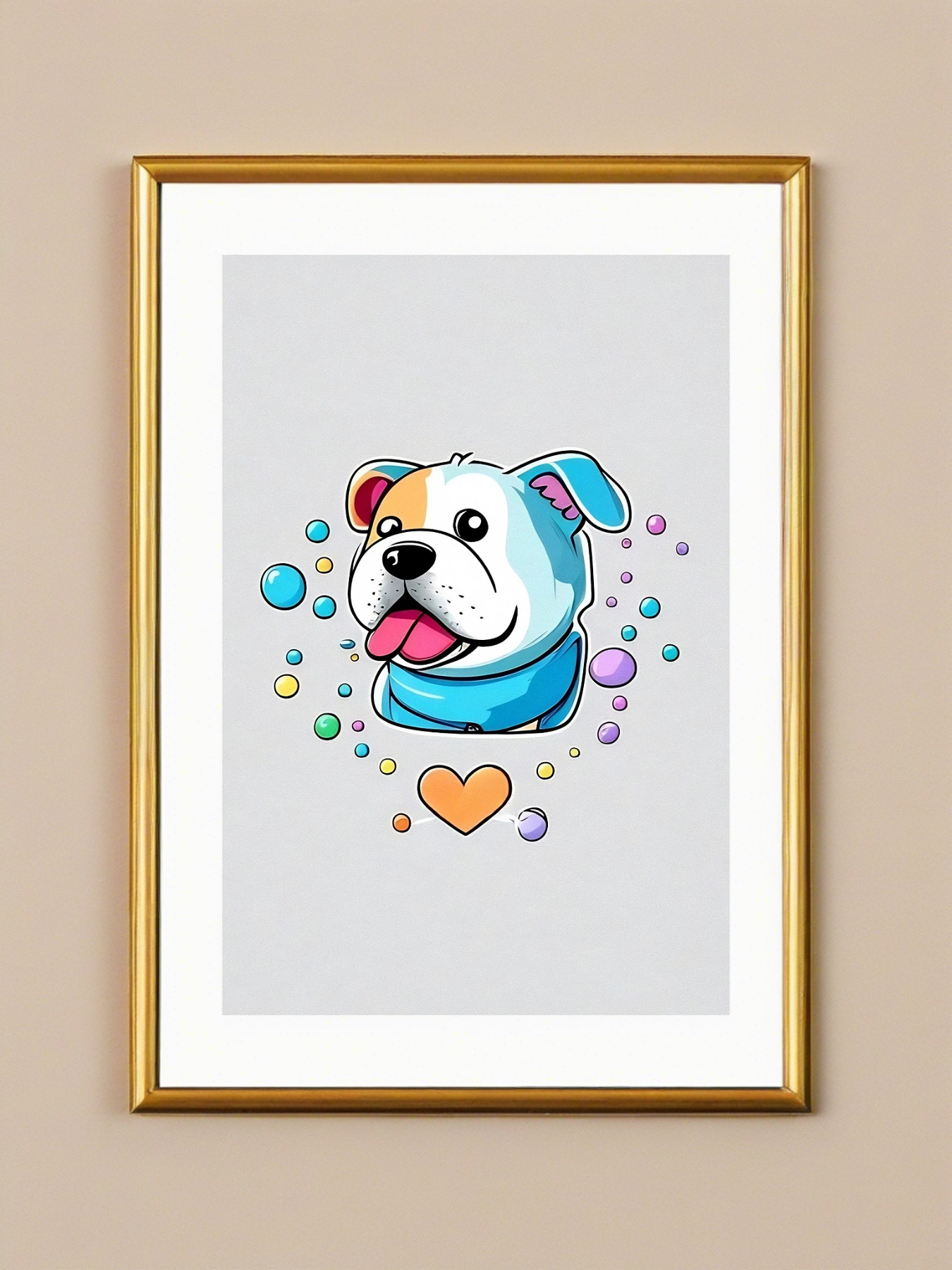 Kaugummiblasen-Hund Blowy - Mini Poster - 20x30cm 3