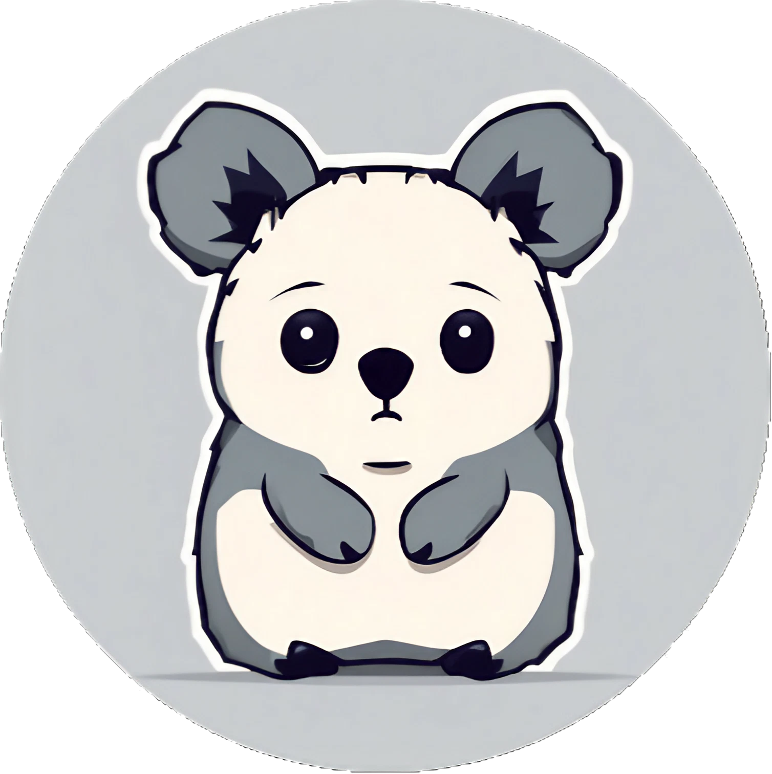 Trauriger Kawaii Koalabär - Sticker - 3x3cm