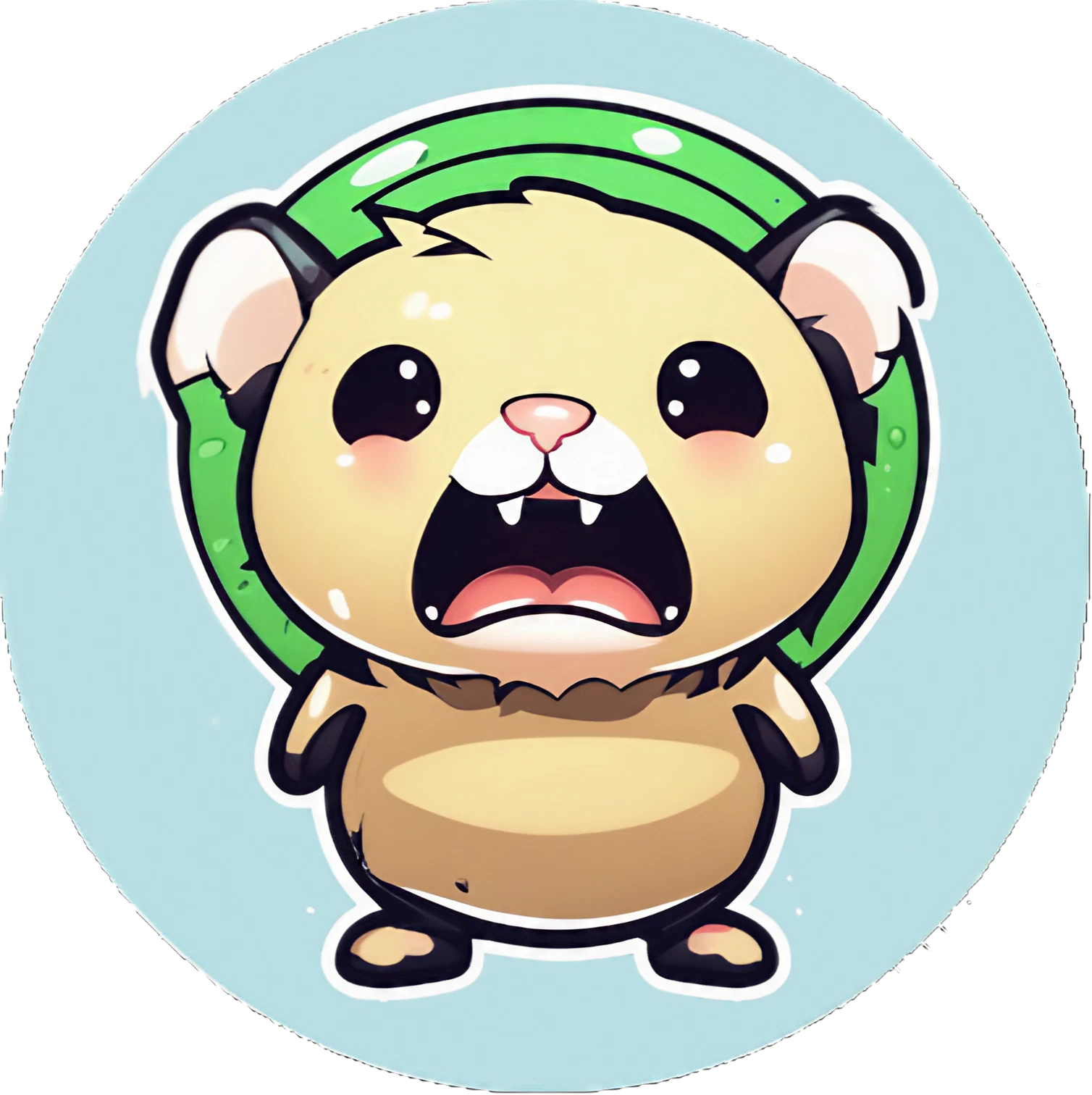 Chibi Cute Monster Hamster - Sticker - 3x3cm
