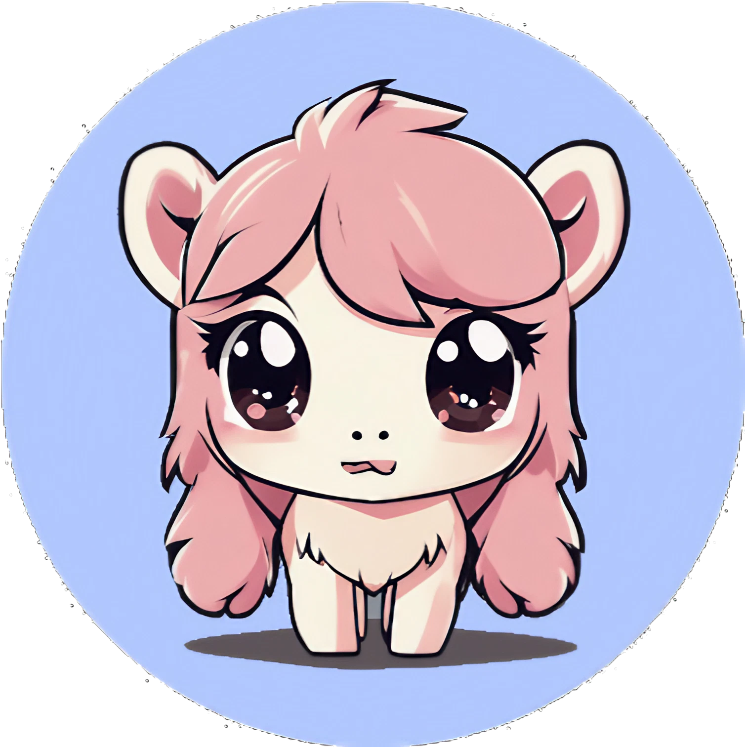Pinkhaar Flausche Cute Kawaii Pony - Sticker - 3x3cm