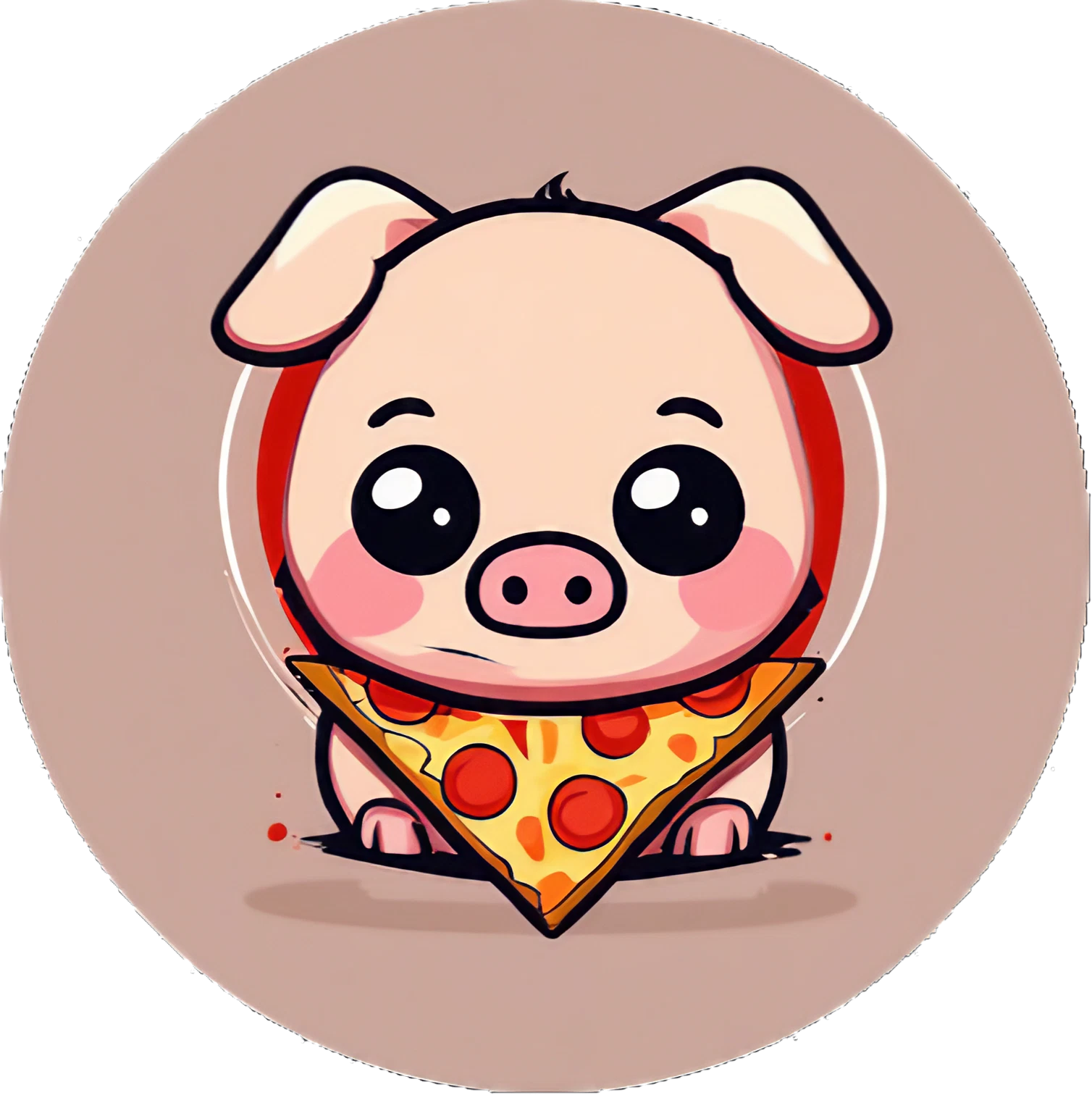 Cute Kawaii Pizza-Ferkel - Sticker - 3x3cm