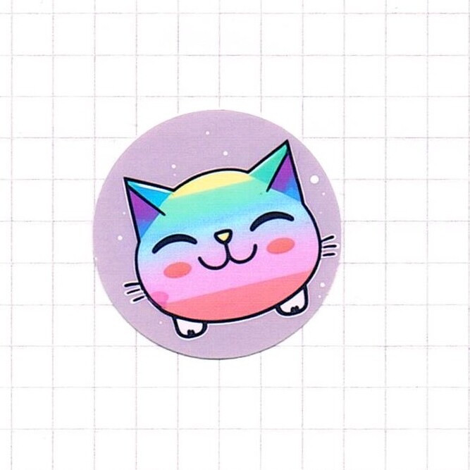 Cute Kawaii Anime Regenbogen-Katze - Supersüß - Sticker - 3x3cm 2