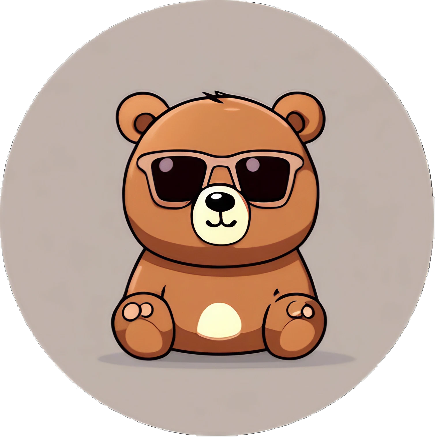 Cute Kawaii Teddybär mit Sonnenbrille - Sticker - 3x3cm groß